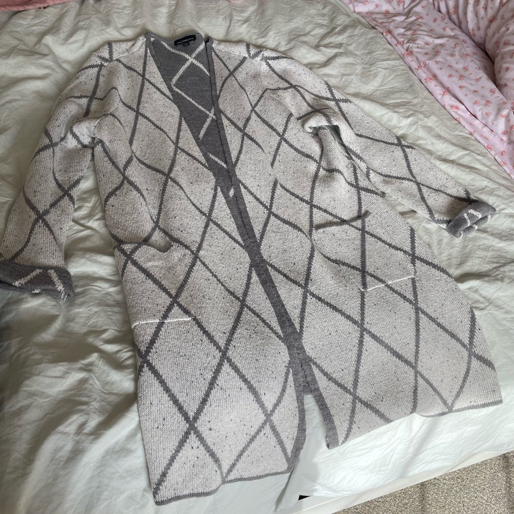 Dark & light gray Cardigan sweater